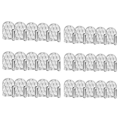 Gesodant 6 Pack Hanging Jewelry Organizer, Self-Adhesive Jewelry Hooks, Clear Wall Mounted Jewelry Hanger, Necklace Display Holder, 30 Hooks in Total