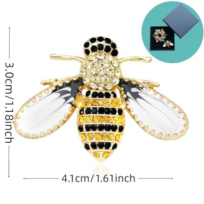 2pcs Rhinestone Brooch Pin for Women Dress Elegant Stylish Crystal Brooches Fashion Accessories Pins Lapel Boutonniere Ideas Wedding Christmas Birthday Jewelry Easter Gift - color: 15 Bee/Colorful