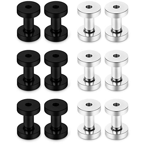 6 Pairs Surgical Steel Ear Gauges Screw Plugs Tunnel Earlobe Expander Stretcher Piercing Jewelry Kit for Women Men 14G-6G - color: 8G (3mm)