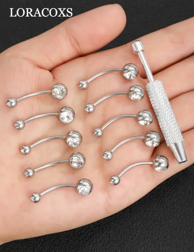Long Belly Button Rings, Navel Piercing Jewelry for Women | 16mm 14mm 12mm 10mm 8mm Stainless Steel Extral Long Bar 14G - size: 16MM