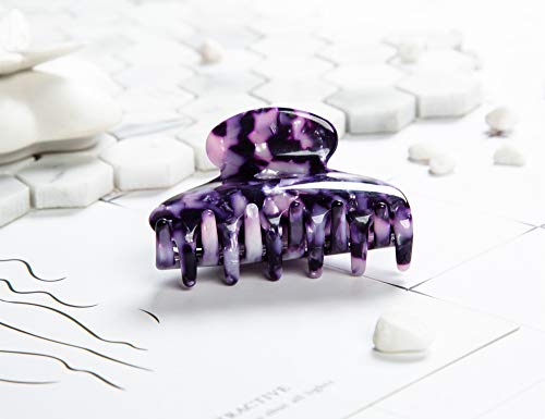 Handmade Celluloid Acetate French Design Barrettes Tortoise Shell Claws Hair Claw Luxury Fashion Accessories Hair Clip for Women (Purple) - color: Purple