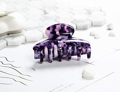 Handmade Celluloid Acetate French Design Barrettes Tortoise Shell Claws Hair Claw Luxury Fashion Accessories Hair Clip for Women (Purple) - color: Purple