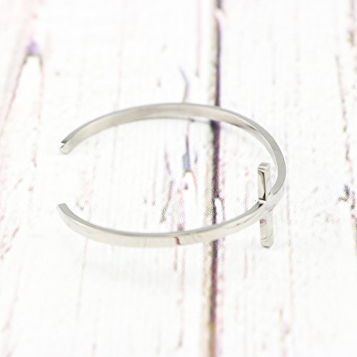 𝐂𝐫𝐨𝐬𝐬 𝐁𝐫𝐚𝐜𝐞𝐥𝐞𝐭 Religious Cuff Bangle 𝐁𝐢𝐛𝐥𝐞 𝐕𝐞𝐫𝐬𝐞 Christian Gifts Jewelry for 𝐖𝐨𝐦𝐞𝐧 - style: Silver blank cross cuff