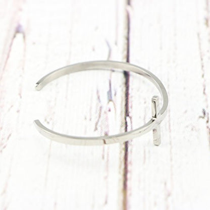 𝐂𝐫𝐨𝐬𝐬 𝐁𝐫𝐚𝐜𝐞𝐥𝐞𝐭 Religious Cuff Bangle 𝐁𝐢𝐛𝐥𝐞 𝐕𝐞𝐫𝐬𝐞 Christian Gifts Jewelry for 𝐖𝐨𝐦𝐞𝐧 - style: Silver blank cross cuff