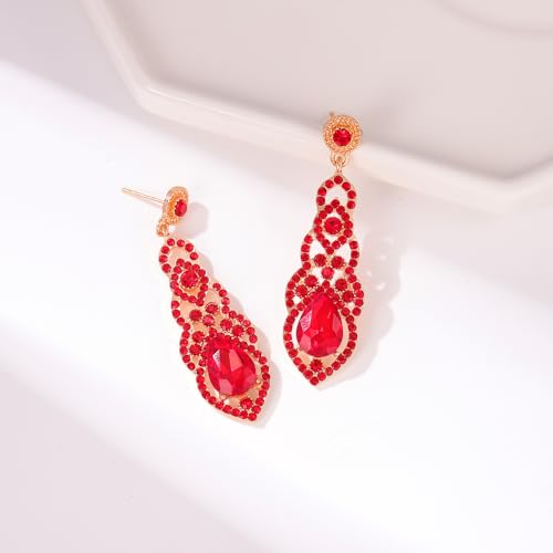 Cute Hollow Crystal Rhinestone Teardrop 8-Shaped Long Dangle Earrings for Women Fashion Strand Jewelry - style: Style12