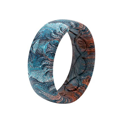 Groove Life Nomad Silicone Ring Breathable Rubber Wedding Rings for Men, Lifetime Coverage, Unique Design, Comfort Fit Ring - color: Cobalt
