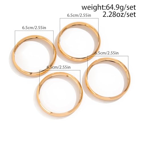 Chunky Gold Bangle Bracelets for Women Stack Wide Wrist Bracelets Gold Stackable Bracelets Jewelry - style: gold 4