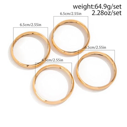 Chunky Gold Bangle Bracelets for Women Stack Wide Wrist Bracelets Gold Stackable Bracelets Jewelry - style: gold 4