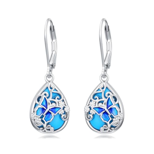 Dorunmo s925 Sterling Silver Western Dangle Drop Earrings Birthday Jewelry Gifts for Women - style: Butterfly