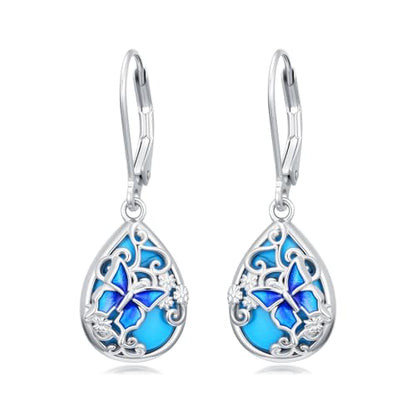 Dorunmo s925 Sterling Silver Western Dangle Drop Earrings Birthday Jewelry Gifts for Women - style: Butterfly