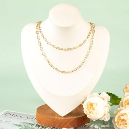 32.8 Feet Thin Paperclip Chains Width 4MM Craft Chain for Necklace Bracelet Earring Making Gold Plated Iron Chain Bulk with Lobster Clasps and Jump Rings Jewelry Making Supplies - color: 7.6x4mm Paperclip