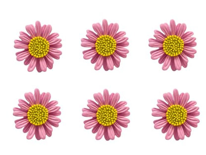 6 Pcs Daisy Flower Brooches, Sunflower Lapel Pins, Sun Flower Brooches, Floral Lapel Pins for Women Fashion Jewelry Accessories - color: Pink