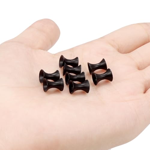 10G-50mm Thin Black Silicone Ear Gauges Tunnels Rubber Ear Plugs Gauges Double Flared Flexible Tunnel Earrings for Women Men - color: 8G = 3mm