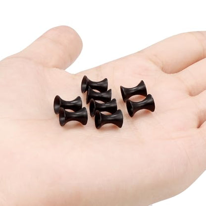 10G-50mm Thin Black Silicone Ear Gauges Tunnels Rubber Ear Plugs Gauges Double Flared Flexible Tunnel Earrings for Women Men - color: 8G = 3mm