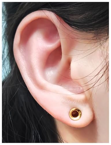 Jenxnjsjo 14g to 7/8in Ear Gauges Plugs Tunnels Taper Earrings Stretching Expander Kit Set for Women Men - color: 103: Single Flare, Gold, size: 12g to 00g (8 sizes)