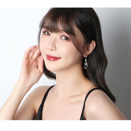 Fashion Huggie Hoop Earrings for Women Teens White Gold Cubic Zirconia Love Heart Hoops Polygonal Exaggerated Geometric Drop Dangle Earrings Black And White Squares Minimalist Everyday Jewelry Gifts - style: Geometric