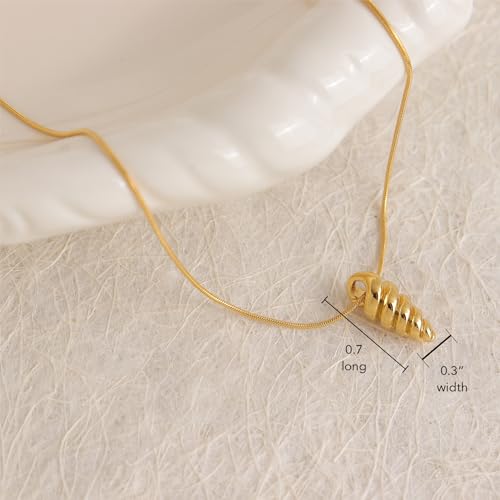 Jean Beau Dainty Pendant Necklaces for Women, Cute Chain Necklace Jewelry Gift - color: Conch