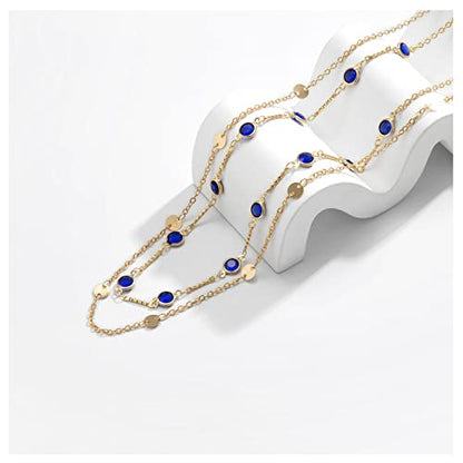 Sexy Multi-Layered Waist Chain Bikini Bead Belly Chain Summer Sequin Waist Chain Beach Crystal Waist Body Chain for Women - color: Blue