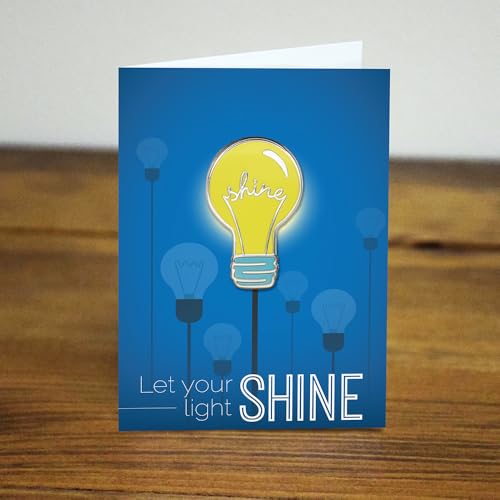 Inspirational Enamel Pin by LifeBeats | Cute Pin for Clothes, Jackets, Hats, Bags, and Lanyards | Hat Pin Comes with a Greeting Card | Lapel Pin with Sturdy Backing - style: Let Your Light So Shine