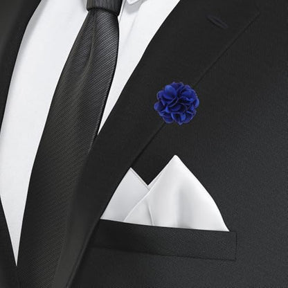 PATIKIL Flower Boutonnieres Pin, Lapel Pin for Men Camellia Flower for Suit Wedding Graduation Anniversary Graduation Outfit Accessories - color: Blue