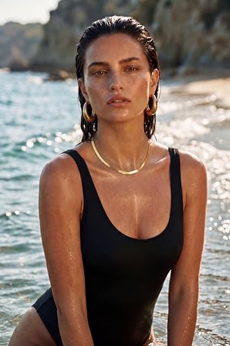 DEARMAY 14K Gold Plated Herringbone Necklaces for Women, Dainty Gold Snake Choker Chain Non Tarnish Trendy Simple Thin & Chunky Options Neckalce 1.5/3/5/6/8mm Chain Jewelry for Gifts - color: Gold