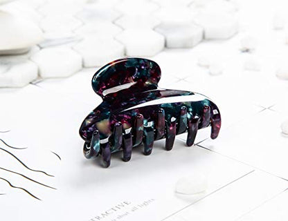 Handmade Celluloid Acetate French Design Barrettes Tortoise Shell Claws Hair Claw Luxury Fashion Accessories Hair Clip for Women (Black) - color: Black