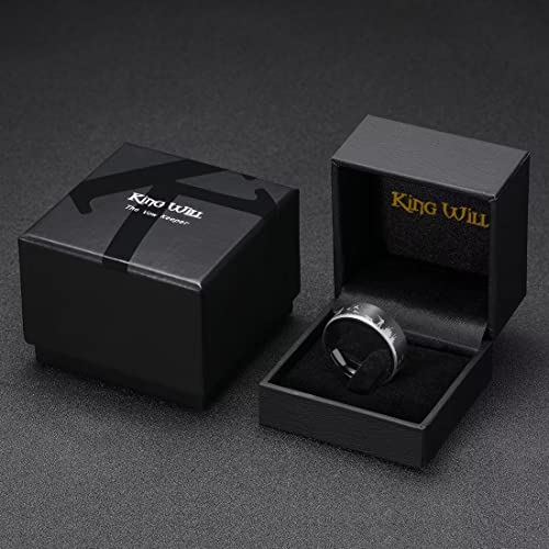 King Will Mens 6mm 8mm Tungsten Carbide Wedding Bands Inlay Lasered Brushed Wedding Rings for Men Women | Brushed, Lasered Seagull/Forest Landscap/Panda/Deer/Hunting/Fly Fishing, Comfort Fit, Everyday Wear - color: Hunting