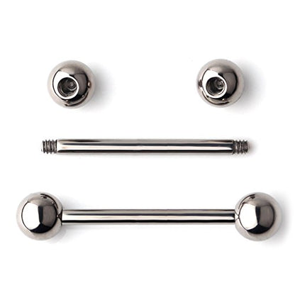 Grade 23 Titanium Externally Threaded Nipple Piercing Jewelry Barbell Ring Tongue Rings Nipple Straight Body Piercing Jewelry for Women Men 14G 16G 12mm 14mm 16mm 19mm - style: 14GA - 5/8" (16mm)