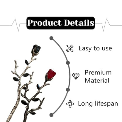 4 Pcs Rose Metal Hair Sticks Exquisite Flower Metal French Hair Pin for Women Styling Accessories, Wedding and Party Headpieces