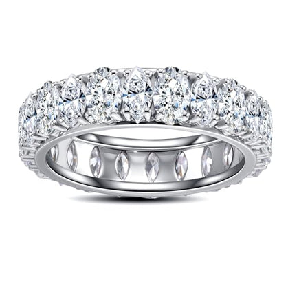 Moissanite Eternity Ring, S925 Sterling Silver Wedding Band for Women - style: Star Prism Eternity Band