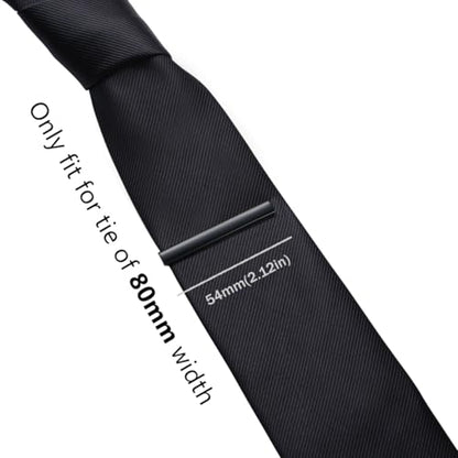 HONEY BEAR 5cm/5.4cm/6cm Mens Tie Clip Bar for Normal Size Steel Business Wedding Gift 1.97"/2.12"/2.36" - style: 5.4cm Matte Black