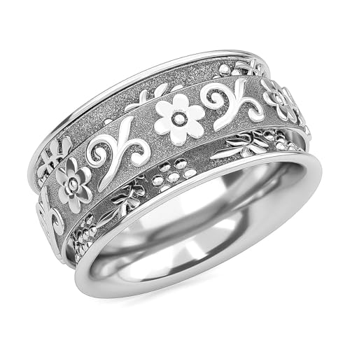 Shop LC 925 Sterling Silver Fidget Spinner Ring for Women - color: versatile