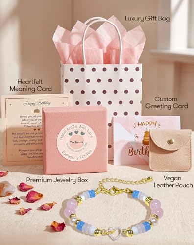 Birthday Jewelry Gifts For Girls Women, Four Leaf Clover & Heart Bracelets - color: Heart Embrace
