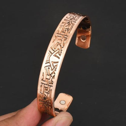 Pure Copper Cuff Bangle Bracelet 100% Solid, Raw & Uncoated Handmade Bracelets Jewelry Cuff Gift Bangle for Women & Men - color: Copper CB-105