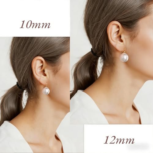 Hypoallergenic Pearl Earrings Set for Women | S925 Sterling Silver & Stainless Steel, Daisy Heart & Hook & Teardrop Dangle & Huggie Hoop, Simulated Pearl, Sensitive Ears - color: Yellow Gold Pearl