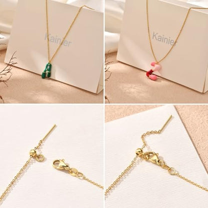 Kainier Bubble Letter Initial Necklace for Women, Colorful Balloon Alphabet Name Pendant Dainty Cute 14K Gold Plated Necklaces Jewelry Gifts… - color: Colourful, style: V