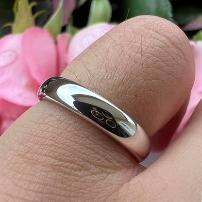 TUTISS 2mm 3mm 4mm 5mm 6mm 7mm 8mm 10mm White Tungsten Rings for Men Women Engagement Wedding Bands Domed Polished Shiny Comfort Fit - color: 5mm White Tungsten