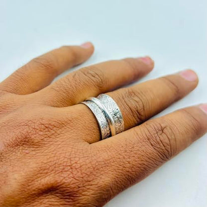 Anxiety Relief 925 Sterling Silver Spinner Ring Fidget Single Band Ring - style: Floral Single Band