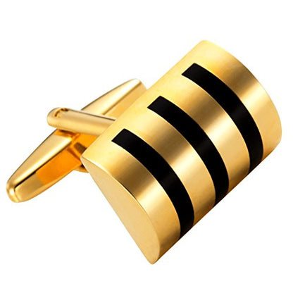 Urban Jewelry Mens Stainless Steel Nautical Knot Cufflinks Formal Wear | Nautical Cufflinks Stainless Steel Rust Resistant Finish Formal Wear Essential Business Style Essential Design - color: Whiskey Barrel Gold Cufflinks