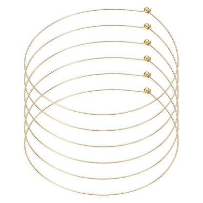 UNICRAFTALE 6Pcs Wire Wrap Collars Necklaces Metal Plain Chocers Collar Necklace Open Choker Necklaces for Women Open Choker Necklace Gifts - color: Gold