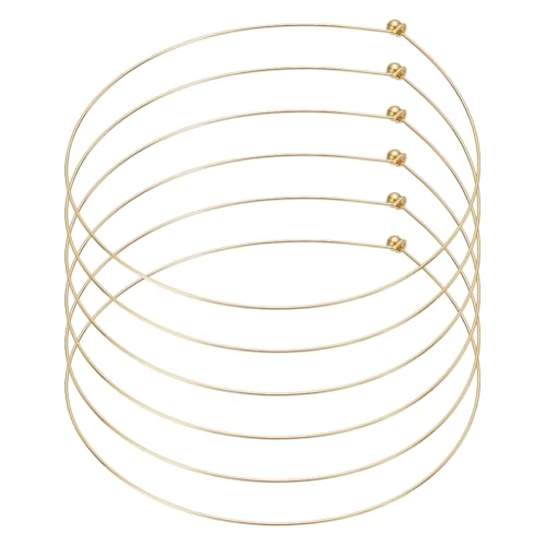 UNICRAFTALE 6Pcs Wire Wrap Collars Necklaces Metal Plain Chocers Collar Necklace Open Choker Necklaces for Women Open Choker Necklace Gifts - color: Gold