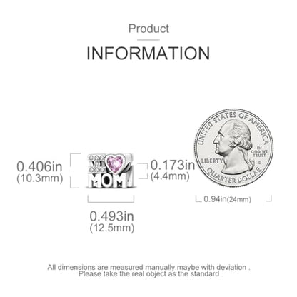 925 Silver Charm for Bracelets Animal Pet Insect Series Women Jewelry Gift - color: Pink Heart