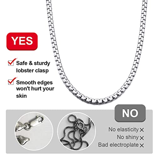 GoldChic JEWELRY Chunky Cuban Chains for Men,Stainless Steel Cuban Chain Necklace, Venetian Chain Curb Chain Hip Hop Jewelry,4/6/9/12/14mm Width,14-30 inch Length, Black/Gold Plated/Silver - color: Silver, size: 20"(51cm), style: Venetian Chain-4MM width