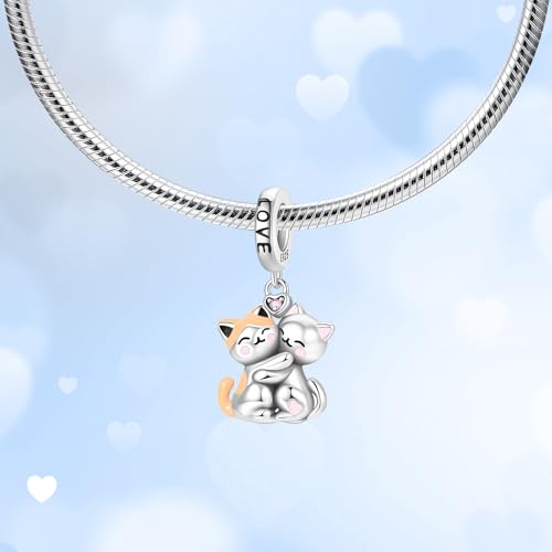925 Sterling Silver Charms fits Bracelets and Necklace Pendant Bead Charms Jewelry Gift for Women Family Friends - style: Cat Charm