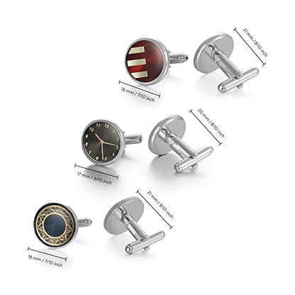 wynameleri Cufflinks Set 6 Pairs for Men, Business Formal Shirts Buttons Cuff Link Packed in Case - color: T0206010