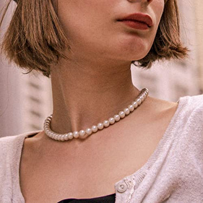 Freshwater Cultured AAAAA Quality Genuine Real Pearl Strand Necklace for Women Fine Jewelry Gifts for Her - size: 40.6 cm, 9.5 - 10.5 mm, style: AAA-Round
