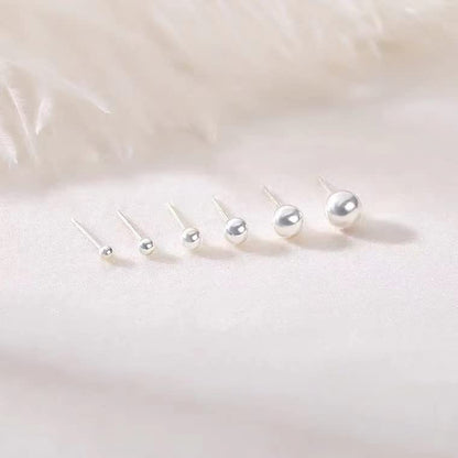 Sterling Silver Earrings for Women: Hypoallergenic 925 Sterling Silver Round Ball Stud Earrings for Women Multiple Piercing 5 Pairs Tiny Stud Earrings 2mm 3mm 4mm 5mm 6mm - style: Stud