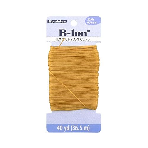 Beadalon B-LON Cord, TEX 210, 0.50 mm, Gold, 40 yd - size: 40 yd, style: Gold