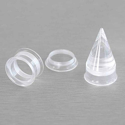 36PCS Ear Gauge Stretching Kit Stainless Steel Double Flare Alloy Tapers 3 In 1 Plugs Set Eyelet 14G-00G - color: Acrylic-(11-20mm)-Silver