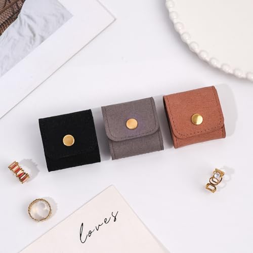 3 Pack Mini Jewelry Organizer, Travel Jewelry Case, Foldable Multifunctional Travel Jewelrys Pouch for Earrings, Necklaces, Rings, Chain Bracelets, Brooches - color: Black